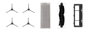 Комплект аксессуаров для робота-пылесоса TCL SWEEVA 6000M/6500M (основная щетка - 1 шт., боковая щетка - 4 шт., фильтр - 2 шт., крышка основной щетки - 1 шт.)