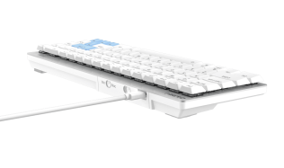 Клавиатура беспроводная Dareu EK868 White-Blue (белый/голубой), подключение: проводное+Bluetooth, свитчи: ультратонкие Kailh-Dareu Red (linear)