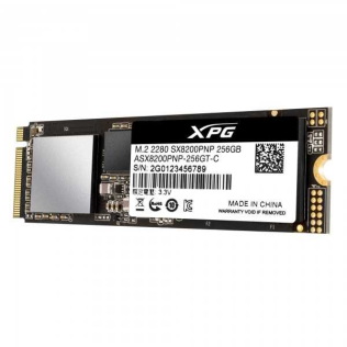 SSD накопитель ADATA XPG SX8200Pro ASX8200PNP-256GT-C  256Gb, M.2 2280, PCI-E x4, NVMe,  R3500/W3000 Мб/с  IOPs 390K/380K, TBW 160, DWPD 0.34, with Heat Spreader (5 лет)