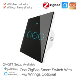 Выключатель MOES Gang Smart Switch Sensor w/o grounding ZS-EU3, Zigbee, 100-240 В