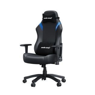 Andaseat Кресло игровое Anda Seat Luna series  цвет черный с синими вставками, размер L (110кг), материал ПВХ (модель AD18)