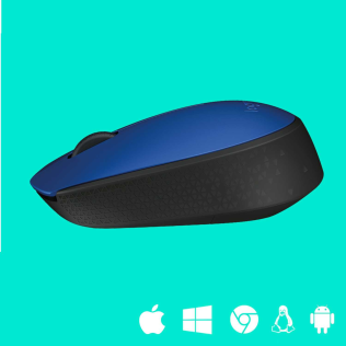 Мышь беспроводная Logitech M171 Blue (синяя, оптическая, 1000dpi, 2.4 GHz/USB-ресивер) (M/N: M-R0060 / C-U0010)