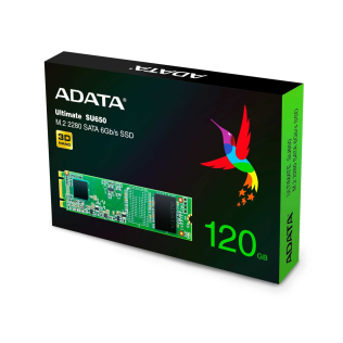 SSD накопитель ADATA 120Gb M.2 2280 SATA III,  R/w 550/410, IOPS 60/40K, MTBF 2M, 3D TLC, 70TBW