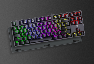 Клавиатура проводная Dareu EK87 Black (черный), подсветка Rainbow, D-свитчи Blue (tactile (clicky), dustproof), раскладка клавиатуры ENG/RUS