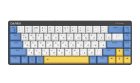 Клавиатура беспроводная Dareu EK868 White-Blue-Yellow (белый/синий/желтый), подключение: проводное+Bluetooth, свитчи: ультратонкие Kailh-Dareu Brown (tactile)