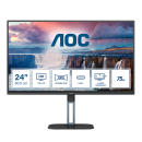 AOC Монитор LCD 23.8'' [16:9] 1920х1080(FHD) IPS, nonGLARE, 75 Hz, 300 cd/m2, H178°/V178°, 1000:1, 20М:1, 16.7M, 1ms, HDMI, USB-C, USB-Hub, Tilt, Speakers, 3Y, Black