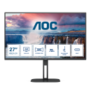 Монитор LCD 27'' [16:9] 2560х1440(WQHD) IPS, nonGLARE, 75 Hz, 300 cd/m2, H178°/V178°, 1000:1, 20М:1, 16.7M, 4ms, HDMI, DP, USB-C, USB-Hub, Height adj, Pivot, Tilt, Swivel, Speakers, 3Y, Black