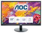 AOC Монитор LCD 21.5'' [16:9] 1920х1080(FHD) TN, nonGLARE, 60 Hz, 200 cd/m2, H90°/V65°, 700:1, 20М:1, 16.7M, 5ms, VGA, Tilt, 3Y, Black
