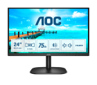 AOC Монитор LCD 23.8'' [16:9] 1920х1080(FHD) VA, nonGLARE, 75 Hz, 250 cd/m2, H178°/V178°, 3000:1, 20М:1, 16.7M, 4ms, VGA, DVI, HDMI, Tilt, Speakers, 3Y, Black