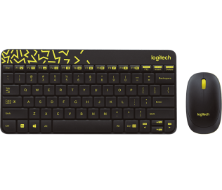 Комплект беспроводной Logitech MK240 Nano Black/Yellow (клавиатура+мышь) (M/N: M-R0041 / Y-R0036 / C-U0010)