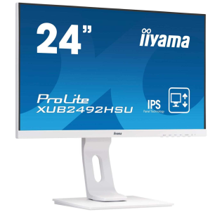 IIYAMA Монитор LCD 23.8'' [16:9] 1920х1080(FHD) IPS, nonGLARE, 250cd/m2, H178°/V178°, 1000:1, 5M:1, 16.7M, 4ms, VGA, HDMI, DP, USB-Hub, Height adj, Pivot, Tilt, Swivel, Speakers, 3Y, White