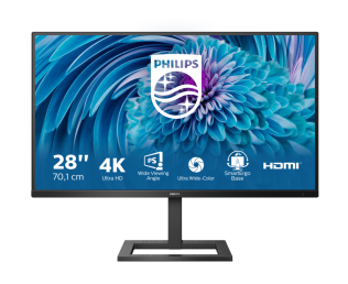 PHILIPS Монитор LCD 28'' [16:9] 3840x2160(UHD 4K) IPS, nonGLARE, 300cd/m2, H178°/V178°, 1000:1, 1,07 миллиардов цветов, 4ms, HDMI, DP, USB-Hub, Height adj, Speakers, 2Y, Black