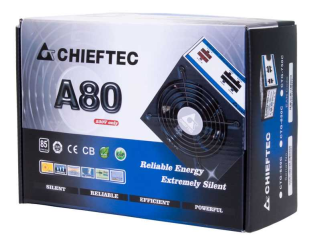 Chieftec Блок питания 750W A-80 ATX-12V V.2.3, PS-2 type, 12cm Fan, PFC, CabManag, Efficiency 85, 230V ONLY