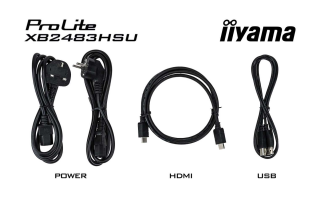 IIYAMA Монитор LCD 23.8'' 16:9 1920х1080(FHD) MVA, nonGLARE, 250cd/m2, H178°/V178°, 3000:1, 80M:1, 16.7M Color, 4ms, VGA, HDMI, DP, USB-Hub, Height adj, Pivot, Tilt, HAS, Speakers, Swivel, 3Y, Black