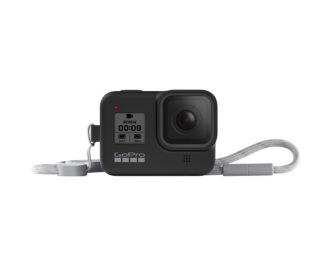 Силиконовый чехол с ремешком для камеры HERO8 черный GoPro AJSST-001 (Sleeve +  Lanyard)