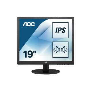 AOC Монитор LCD 19'' [5:4] 1280х1024(SXGA) IPS, nonGLARE, 75 Hz, 250 cd/m2, H178°/V178°, 1000:1, 20М:1, 16.7M, 5ms, VGA, DVI, Tilt, Speakers, 3Y, Black