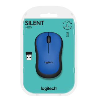 Мышь беспроводная Logitech M220 Silent Blue (синяя, оптическая, 1000dpi, 2.4 GHz/USB-ресивер, бесшумная) (M/N: MR0085 / C-U0010)