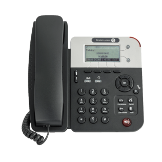 Alcatel-Lucent Ent 8001 Deskphone - Entry-level SIP phone with high quality audio, 2 SIP accounts, 2 Fast Ethernet ports, POE or power supply connector, audio controls key, 3,5mm/RJ9 Headset connections, 4 programmable keys, without power supply