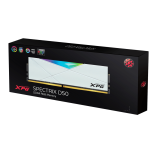 Модуль памяти ADATA   16GB (2 x 8Gb) DDR4 UDIMM, XPG SPECTRIX D50, 3600MHz CL18-22-22, 1.35V, RGB + Белый Радиатор