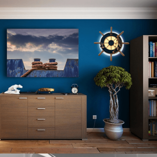 HIPER Светильник настенно-потолочный Штурвал LED 14Вт белый/голубой H062-1
