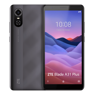 ZTE Blade A31 Plus Grey, 6'' 960x480, 1.6GHz, 8 Core, 1GB RAM, 32GB, up to 128GB flash, 8Mpix/5Mpix, 2 Sim, 2G, 3G, LTE, BT, Wi-Fi, NFC, GPS, Micro-USB, 3000mAh, Android GO, 150g, 159,2 ммx77,5 ммx9,6 мм