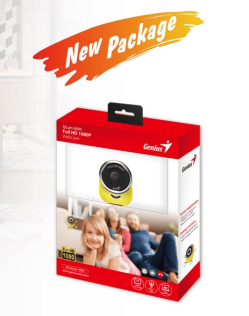 Веб-камера Genius QCam 6000 желтая (Yellow) new package, 1080p Full HD, Mic, 360°, универсальное мониторное крепление, гнездо для штатива