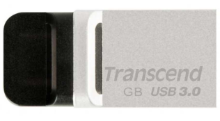 USB Накопитель Transcend 32GB JETFLASH 880 silver USB 3.0/microUSB
