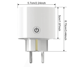 Розетка 1-пост. MOES Smart Socket WK-UEU16-M, Wi-Fi, 250 В, 16А, встраиваемая IP20, шторки + ЗК, белая