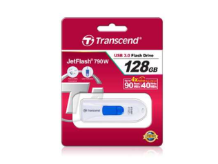 USB Накопитель Transcend 128GB JETFLASH 790W USB3.0, Capless, White