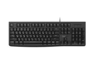 Комплект проводной Dareu MK185 Black (черный), клавиатура LK185 (мембранная, 104кл, EN/RU, 1,8м) + мышь LM103 (1,8м), USB