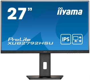 IIYAMA Монитор LCD 27'' 16:9 1920х1080(FHD) IPS, nonGLARE, 75 Гц, 250cd/m2, H178°/V178°, 1000:1, 80M:1, 16.7M, 4ms, VGA, HDMI, DP, USB-Hub, Height adj, Pivot, Tilt, Swivel, Speakers, 3Y, Black