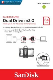 Флеш-накопитель SanDisk Ultra Dual Drive m3.0 64GB Grey & Silver