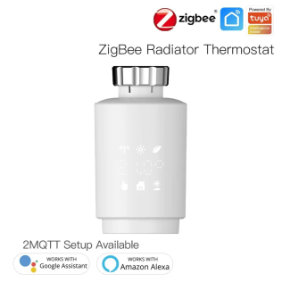 Термостатическая головка MOES Temperature Controller ZTRV-ZX-TV02 Zigbee,  AA 2шт х 1.5 V, накладная, белая