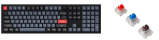 Keychron Клавиатура проводная, Q6-M1,RGB подсветка,красный свитч,104  кнопоки, цвет черный