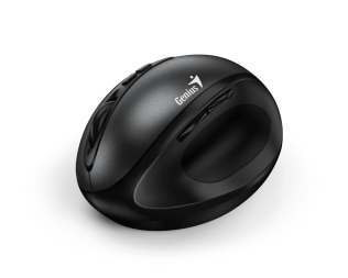 Genius Мышь беспроводная Ergo 8300S черная (black),  вертикальная эргономичная бесшумная мышь с подставкой для большого пальца