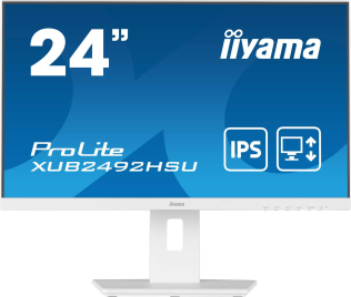 IIYAMA Монитор LCD 23.8'' 16:9 1920х1080(FHD) IPS, nonGLARE, 250cd/m2, H178°/V178°, 1000:1, 5M:1, 16.7M, 4ms, VGA, HDMI, DP, USB-Hub, Height adj, Pivot, Tilt, Swivel, Speakers, 3Y, White