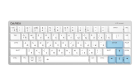 Клавиатура беспроводная Dareu EK868 White-Blue (белый/голубой), подключение: проводное+Bluetooth, свитчи: ультратонкие Kailh-Dareu Red (linear)