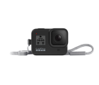 Силиконовый чехол с ремешком для камеры HERO8 черный GoPro AJSST-001 (Sleeve +  Lanyard)