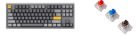 Клавиатура проводная, Q3-N2,RGB подсветка,синий свитч,87 кнопок, цвет серый