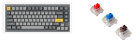 Keychron Клавиатура проводная, Q1-N2,RGB подсветка,синий свитч,84 кнопоки, цвет серый